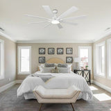 72 Inch Elbe Modern Downrod Mount Ceiling Fan with Light and Remote Control
