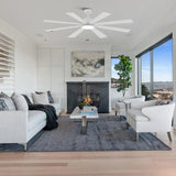 72 Inch Elbe Modern Downrod Mount Ceiling Fan with Light and Remote Control