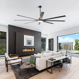 84 Inch 100 Inch Black HVLS Fan LED Large Ceiling Fan with Remote Control