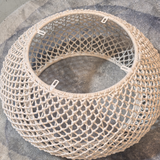 Weiße Deckenleuchte mit geflochtenem Seil – Netzgeflecht-Design für minimalistische & Boho-Räume 