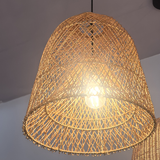 Boho Rattan Bell Deckenleuchte – Warm leuchtende Deckenlampe für Wohn- und Essbereiche 