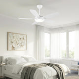 Ella Silent Deckenventilator Weiß 106 cm (42”) mit 5 Flügeln und LED-Licht 