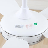 Ella Silent Deckenventilator Weiß 106 cm (42”) mit 5 Flügeln und LED-Licht 