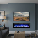 1270mm 50" EF50R Wall Mounted Electric Fire Built-In Electric Fire with 13 Flame Colors 750/1500W