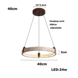 Elegante Pendelleuchten aus Travertin, Ø 40 cm, LED-Deckenleuchte aus Naturstein 