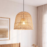 Scandinavian Minimalist Rattan Pendant Light 38 cm Diameter