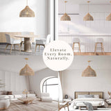 Verträumte Pendelleuchte aus Palmfasern 