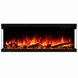 106 cm 42"/127 cm 50" JIYC Media Wall Electric Fire with 13 Flame Colors Built-In Electric Fire with Remote Control 750/1500W