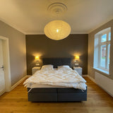 DIXON Oval Ø 60 cm Linen Pendant Light Scandinavian Japandi Natural Lighting Fixture