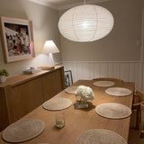 DIXON Oval Ø 60 cm Linen Pendant Light Scandinavian Japandi Natural Lighting Fixture