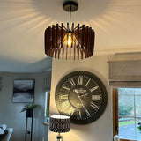 Handgefertigte Pendelleuchte aus Holz im Mid-Century-Modern-Stil 