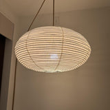 DIXON Oval Ø 60 cm Linen Pendant Light Scandinavian Japandi Natural Lighting Fixture