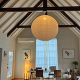 Handcrafted LUNA Ø 50 cm Off-White Linen Pendant Light Shade Scandinavian Japandi Natural Lighting Fixture