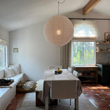 EMPIRE Off-White Ø 50 cmLinen Pendant Lamp Shade Scandinavian Japandi Natural Lighting Fixture