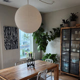 Handcrafted LUNA Ø 50 cm Off-White Linen Pendant Light Shade Scandinavian Japandi Natural Lighting Fixture