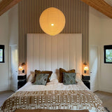 EMPIRE Off-White Ø 50 cmLinen Pendant Lamp Shade Scandinavian Japandi Natural Lighting Fixture