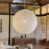 Handcrafted LUNA Ø 50 cm Off-White Linen Pendant Light Shade Scandinavian Japandi Natural Lighting Fixture