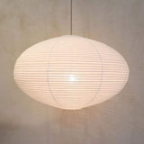 DIXON Oval Ø 60 cm Linen Pendant Light Scandinavian Japandi Natural Lighting Fixture