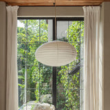 DOME Oval Ø 60 cm Linen Pendant Light Scandinavian Japandi Natural Ceiling Light