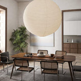 Handcrafted LUNA Ø 50 cm Off-White Linen Pendant Light Shade Scandinavian Japandi Natural Lighting Fixture