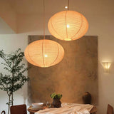 DIXON Oval Ø 60 cm Linen Pendant Light Scandinavian Japandi Natural Lighting Fixture