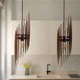 Handmade Scandinavian Wood Pendant Light for Kitchen Island