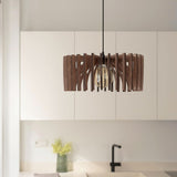 Handgefertigte Pendelleuchte aus Holz im Mid-Century-Modern-Stil 
