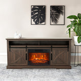 Brimley 173 cm/68" Farmhouse bruine tv-standaard met 23" elektrische haardinzet 