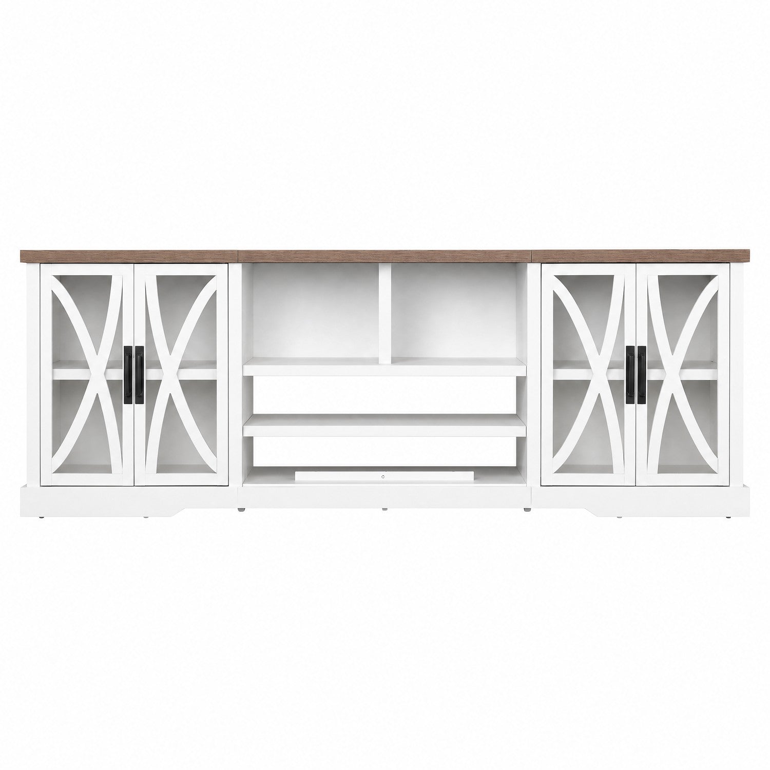 Ashford 93"/236cm White TV Stand With Storage Cabinets & 36"/91cm Electric Fireplace