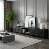 Noxen 115''/292 cm TV-Ständer fürs Wohnzimmer mit 36''/91 cm eingelassenem Elektrokamin 