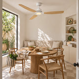 Louise White/Naturholz-Deckenventilator Ø142 cm mit 100 % Massivholzflügeln