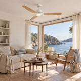 Louise White/Naturholz-Deckenventilator Ø142 cm mit 100 % Massivholzflügeln