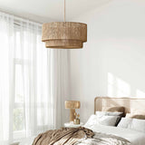 Leuchtende Rattan-Pendelleuchte 