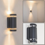 Zeitgenössische anthrazitfarbene LED-Außenwandleuchte 