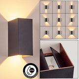 Industrielle Kupfer- & schwarze LED-Außenwandleuchte 