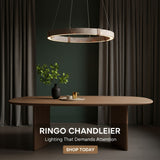Elegante Ringo-Pendelleuchte aus Travertin, Ø 40 cm, LED-Deckenleuchte aus Naturstein 