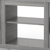 147cm Grey TV Stand with Closed Storage, Storage Cabinet with Adjustable Shelves, Fits Up to 65" TVs