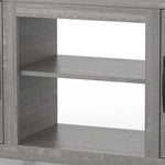 147cm/58" Grey TV Stand with Closed Storage, Storage Cabinet with Adjustable Shelves, Fits Up to 65" TVs