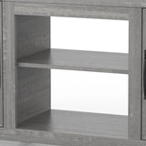 147cm/58" Grey TV Stand with Closed Storage, Storage Cabinet with Adjustable Shelves, Fits Up to 65" TVs