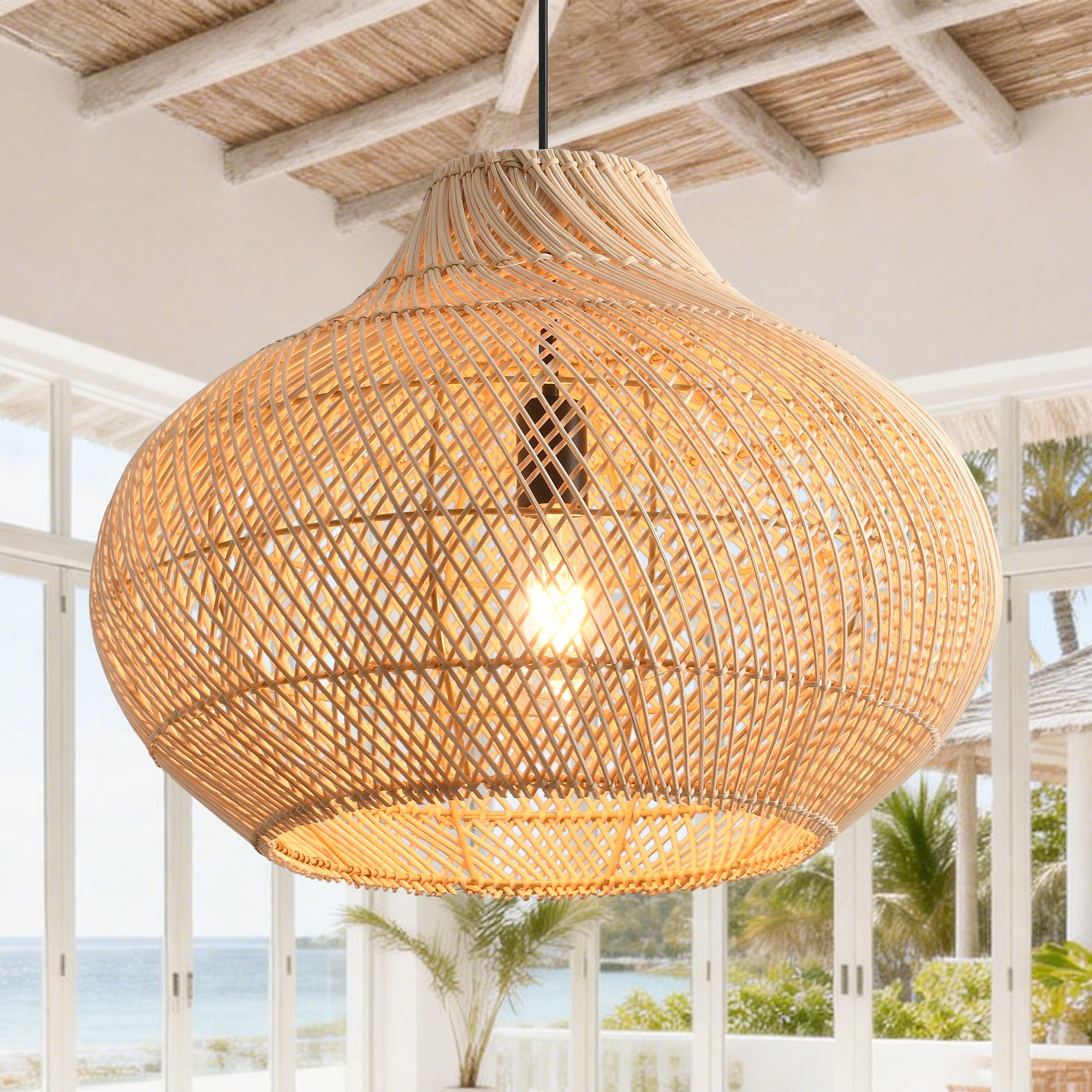 Japandi Rattan Pendant Light Ø35cm