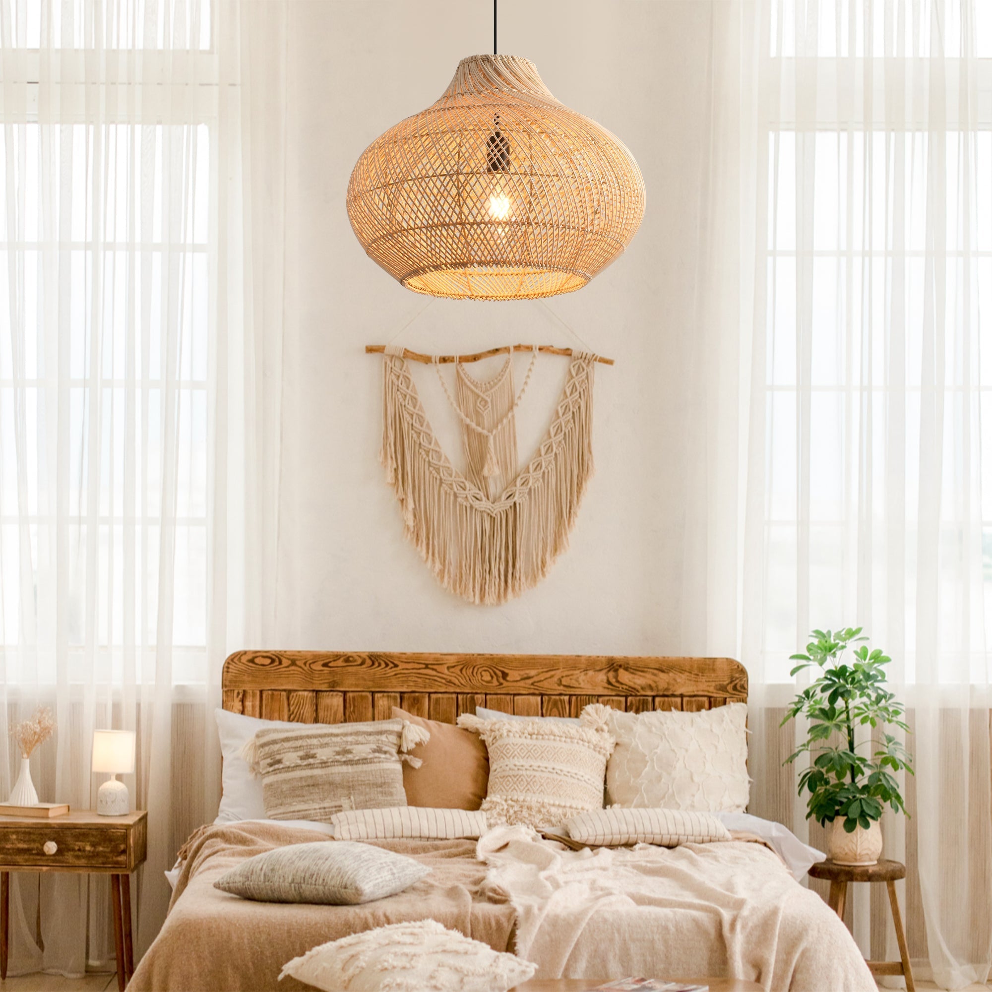 Japandi Rattan Pendant Light Ø35cm