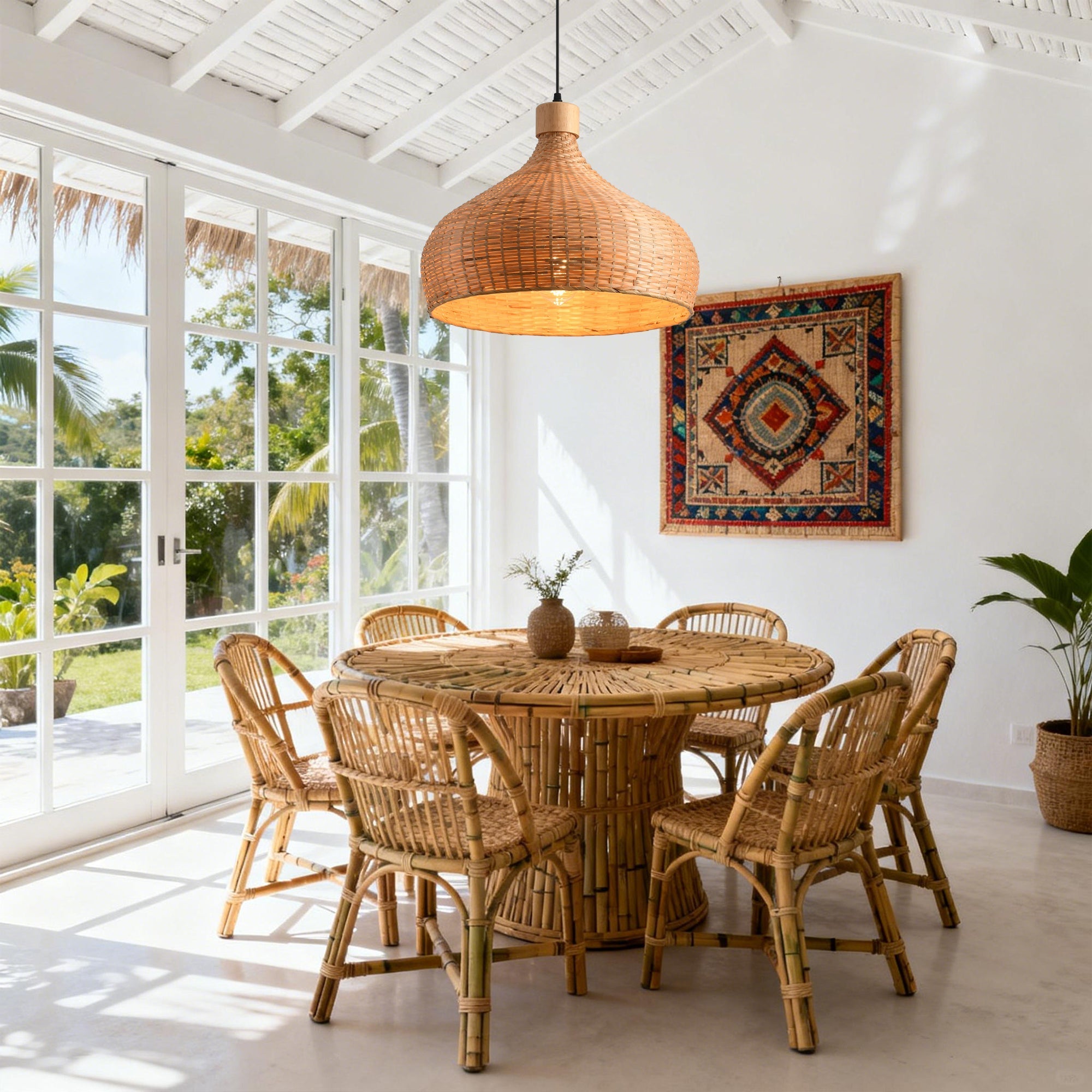 Tropical Bamboo Pendant Light Ø45cm