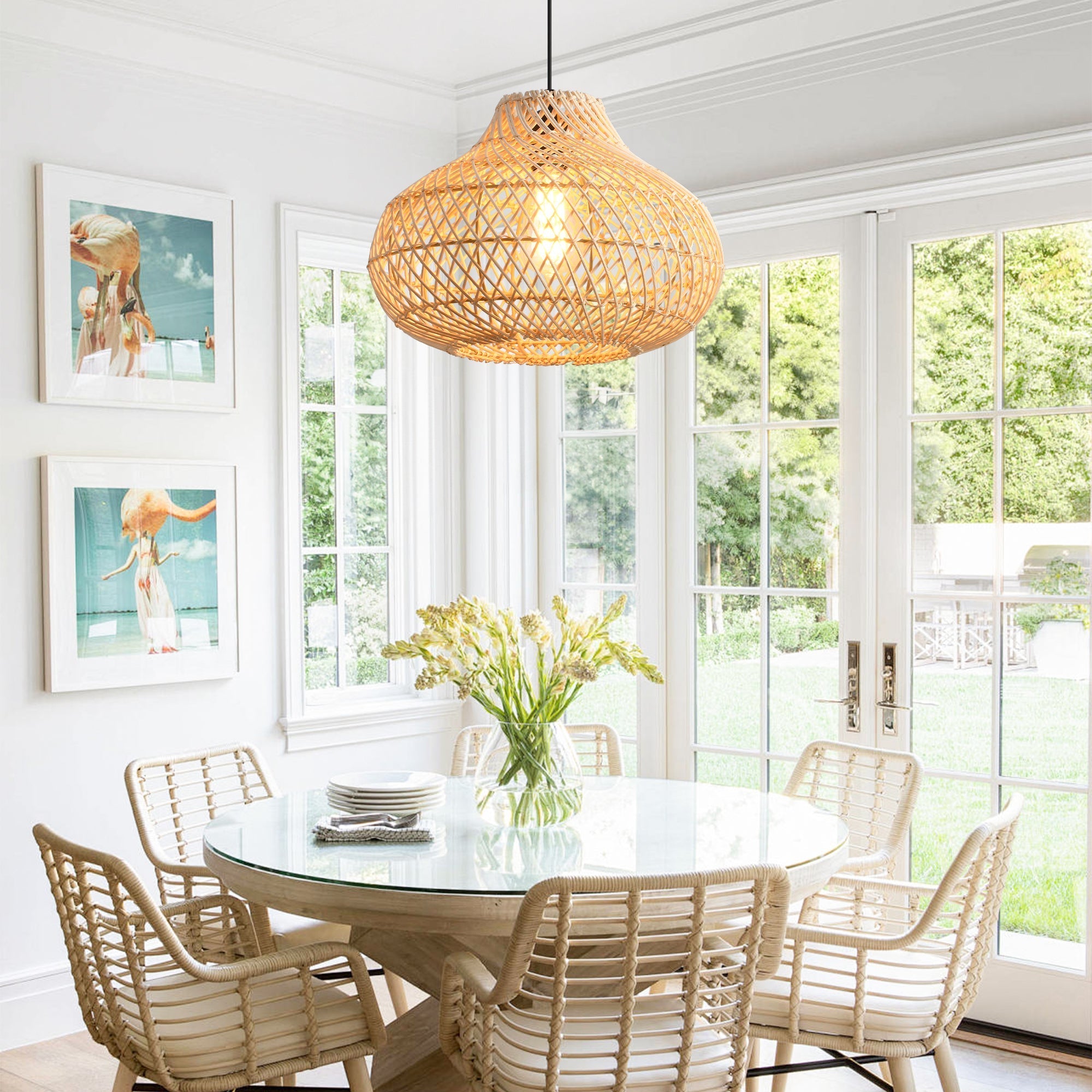 Coastal Rattan Pendant Light Ø48cm