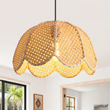 Natural Textured Lotus Rattan Pendant Light Ø40cm