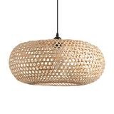Modern Sleek Oval Bamboo Pendant Light Ø55cm