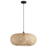 Modern Sleek Oval Bamboo Pendant Light Ø55cm