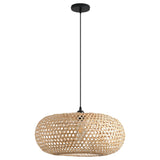 Modern Sleek Oval Bamboo Pendant Light Ø55cm