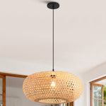Modern Sleek Oval Bamboo Pendant Light Ø55cm