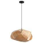 Earthy Wabi-Sabi Wave Bamboo Pendant Light Ø50cm