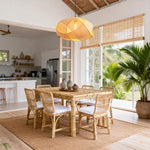 Earthy Wabi-Sabi Wave Bamboo Pendant Light Ø50cm